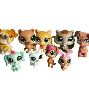 Littlest Pet Shop LPS Animal Figures Lot Of 9 Collectible Toys Mixed